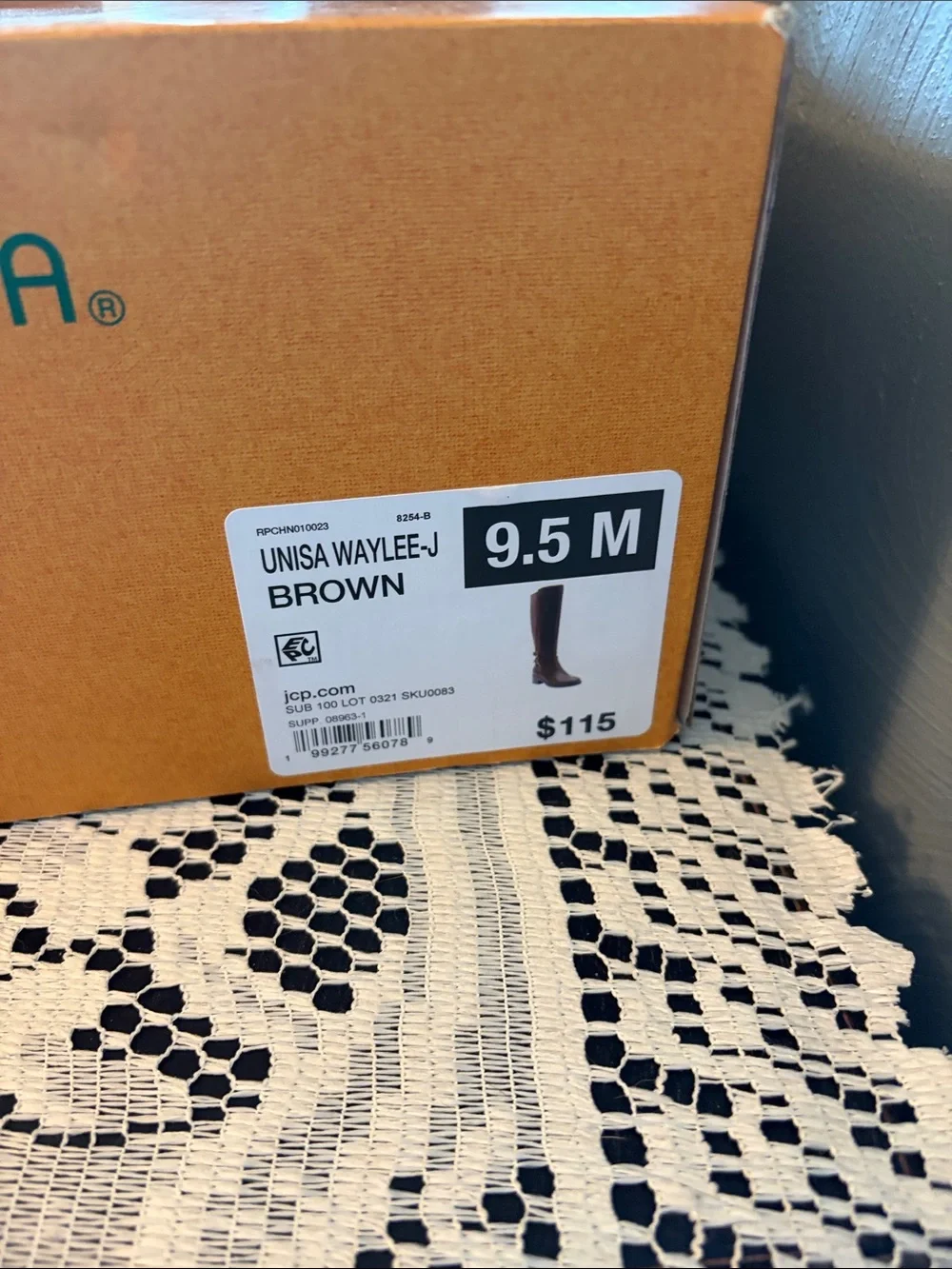 Unisa Brown Knee-High Leather Riding Boots with Buckle Straps
